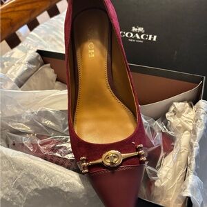Coach Suede Burgundy Heels